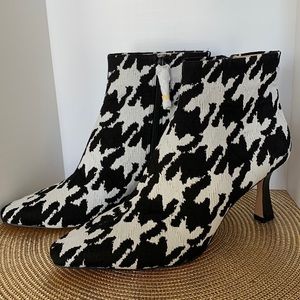 NEW Louise et Cie ‘Lenci’ Bootie Black White Houndstooth 9